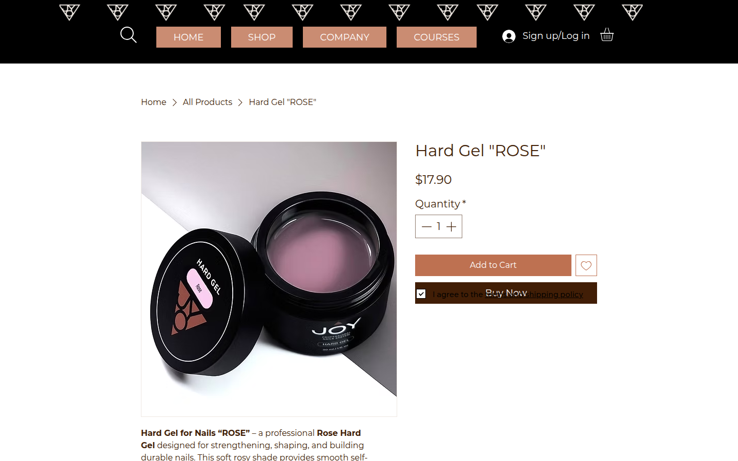 Product page images and pricing